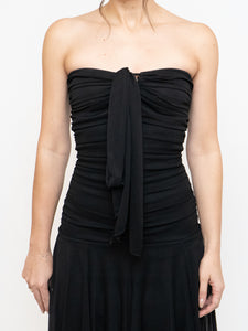 Vintage x Made in Canada x Cinched Top Flowy Bottom Dress (XXS, XS)