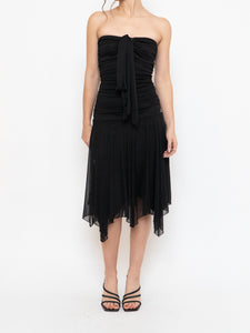 Vintage x Made in Canada x Cinched Top Flowy Bottom Dress (XXS, XS)
