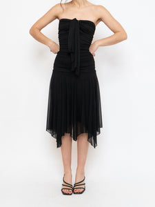 Vintage x Made in Canada x Cinched Top Flowy Bottom Dress (XXS, XS)