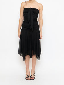 Vintage x Made in Canada x Cinched Top Flowy Bottom Dress (XXS, XS)