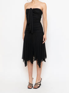 Vintage x Made in Canada x Cinched Top Flowy Bottom Dress (XXS, XS)