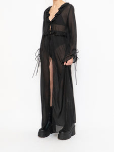 Modern x Sheer String Tie Frilly Blouse (XS-M)