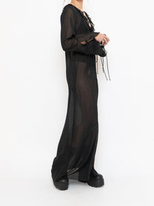 Modern x Sheer String Tie Frilly Blouse (XS-M)