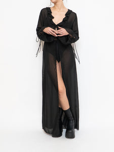 Modern x Sheer String Tie Frilly Blouse (XS-M)