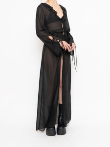 Modern x Sheer String Tie Frilly Blouse (XS-M)