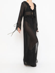 Modern x Sheer String Tie Frilly Blouse (XS-M)