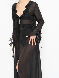 Modern x Sheer String Tie Frilly Blouse (XS-M)