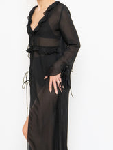 Load image into Gallery viewer, Modern x Sheer String Tie Frilly Blouse (XS-M)