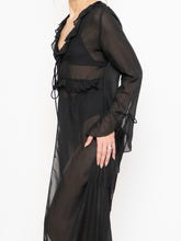 Load image into Gallery viewer, Modern x Sheer String Tie Frilly Blouse (XS-M)