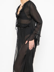 Modern x Sheer String Tie Frilly Blouse (XS-M)