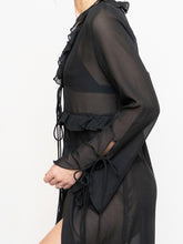 Load image into Gallery viewer, Modern x Sheer String Tie Frilly Blouse (XS-M)