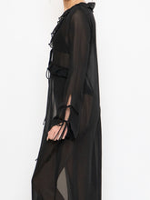 Load image into Gallery viewer, Modern x Sheer String Tie Frilly Blouse (XS-M)