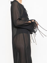 Load image into Gallery viewer, Modern x Sheer String Tie Frilly Blouse (XS-M)