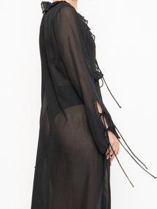 Modern x Sheer String Tie Frilly Blouse (XS-M)
