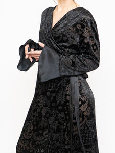 Vintage x Mesh And Velvet Wrap Dress (M, L)