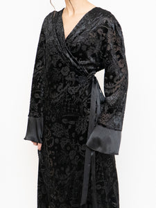 Vintage x Mesh And Velvet Wrap Dress (M, L)