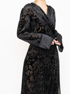 Vintage x Mesh And Velvet Wrap Dress (M, L)