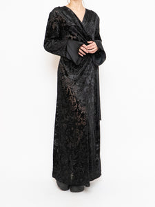 Vintage x Mesh And Velvet Wrap Dress (M, L)