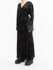 Vintage x Mesh And Velvet Wrap Dress (M, L)