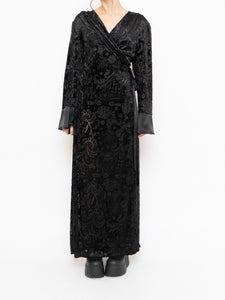 Vintage x Mesh And Velvet Wrap Dress (M, L)
