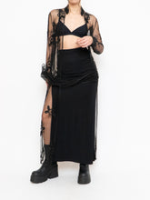 Load image into Gallery viewer, Vintage x Black Floral Mesh Clasped Blouse (XS-M)