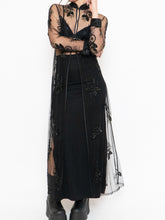 Load image into Gallery viewer, Vintage x Black Floral Mesh Clasped Blouse (XS-M)