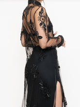Load image into Gallery viewer, Vintage x Black Floral Mesh Clasped Blouse (XS-M)