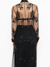 Load image into Gallery viewer, Vintage x Black Floral Mesh Clasped Blouse (XS-M)