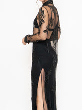 Load image into Gallery viewer, Vintage x Black Floral Mesh Clasped Blouse (XS-M)