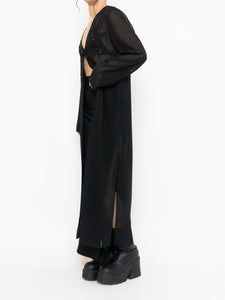 Vintage x Sheer Long Sequin Beaded Blouse (XS-L)