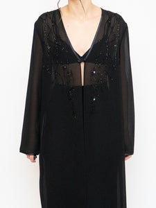 Vintage x Sheer Long Sequin Beaded Blouse (XS-L)