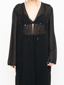 Vintage x Sheer Long Sequin Beaded Blouse (XS-L)