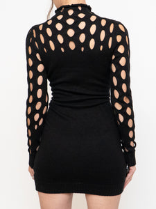 Knit Mockneck Cutout Bodycon Dress (S, M)