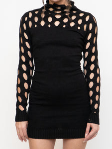 Knit Mockneck Cutout Bodycon Dress (S, M)
