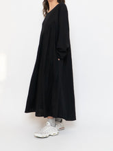 Load image into Gallery viewer, Modern x Linen-feel Bohemian Black Dress (XS-XL)