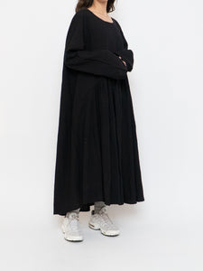 Modern x Linen-feel Bohemian Black Dress (XS-XL)