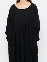 Load image into Gallery viewer, Modern x Linen-feel Bohemian Black Dress (XS-XL)