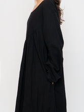 Load image into Gallery viewer, Modern x Linen-feel Bohemian Black Dress (XS-XL)