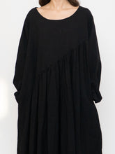 Load image into Gallery viewer, Modern x Linen-feel Bohemian Black Dress (XS-XL)