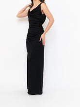 Load image into Gallery viewer, Modern x Black Cinched Mid Slit Dress (M)