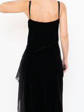 Load image into Gallery viewer, Vintage x NOUGAT Cowl Neck Velvet Rose Dress (M, L)