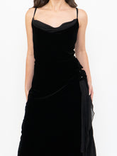 Load image into Gallery viewer, Vintage x NOUGAT Cowl Neck Velvet Rose Dress (M, L)