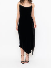 Load image into Gallery viewer, Vintage x NOUGAT Cowl Neck Velvet Rose Dress (M, L)