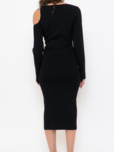 Load image into Gallery viewer, GOOD AMERICAN x Thick Ribbed Bodycon Cutout Long Sleeve Dress (M)