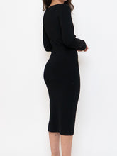 Load image into Gallery viewer, GOOD AMERICAN x Thick Ribbed Bodycon Cutout Long Sleeve Dress (M)