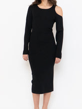 Load image into Gallery viewer, GOOD AMERICAN x Thick Ribbed Bodycon Cutout Long Sleeve Dress (M)