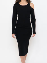 Load image into Gallery viewer, GOOD AMERICAN x Thick Ribbed Bodycon Cutout Long Sleeve Dress (M)