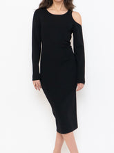 Load image into Gallery viewer, GOOD AMERICAN x Thick Ribbed Bodycon Cutout Long Sleeve Dress (M)
