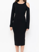 Load image into Gallery viewer, GOOD AMERICAN x Thick Ribbed Bodycon Cutout Long Sleeve Dress (M)
