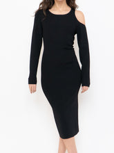 Load image into Gallery viewer, GOOD AMERICAN x Thick Ribbed Bodycon Cutout Long Sleeve Dress (M)